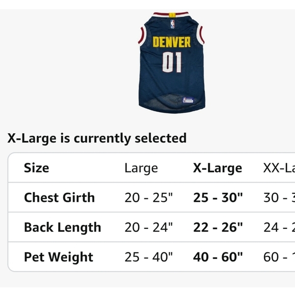 Denver 01 Blue Mesh Jersey For Dog - Picture 5 of 15